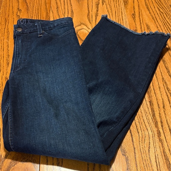 Kimes Ranch Olivia Dark Blue Flare wide leg Jeans sz 2 inseam 30 - Picture 3 of 7